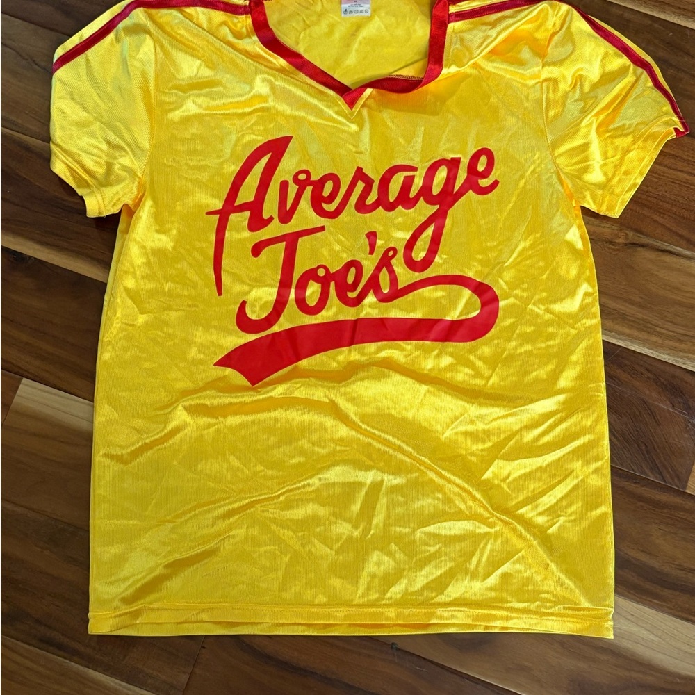 Adult Average Joes costume shirt‎  movie “dodgeball” Yellow Red Shirt (0912)